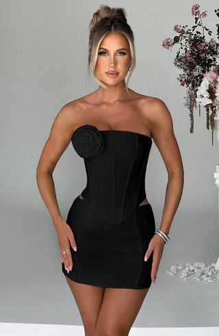 Jacquie Mini Skirt - Black - glavon