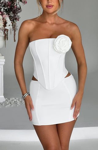 Jacquie Mini Skirt - Ivory - glavon