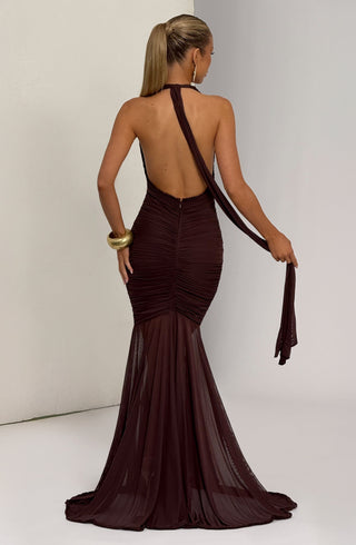 Janessa Maxi Dress - Plum Brown - glavon