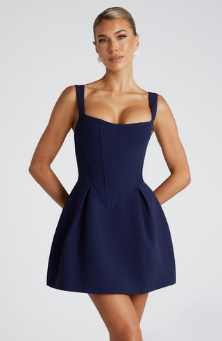 Janiyah Mini Dress - Navy - glavon