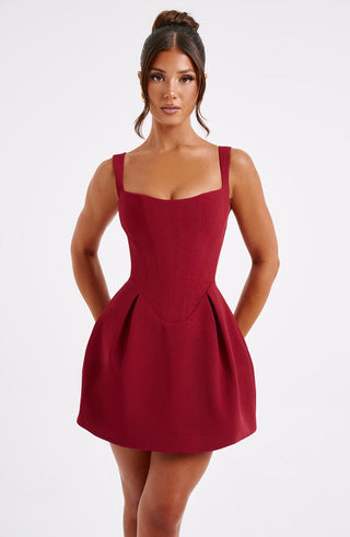 Janiyah Mini Dress - Wine - glavon