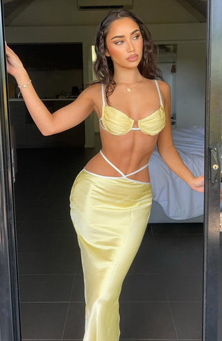 Jasmyn Maxi Skirt - Lemon - glavon
