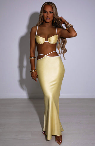 Jasmyn Maxi Skirt - Lemon - glavon