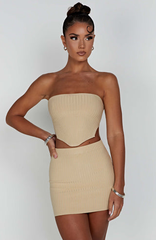 Jaz Mini Skirt - Beige - glavon