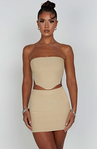 Jaz Mini Skirt - Beige - glavon