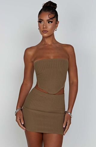 Jaz Mini Skirt - Mocha - glavon