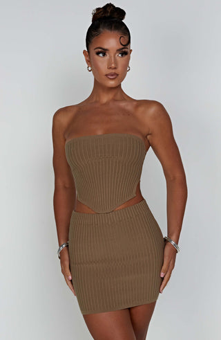 Jaz Mini Skirt - Mocha - glavon