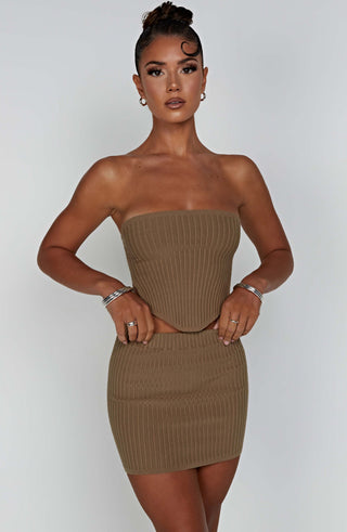 Jaz Mini Skirt - Mocha - glavon