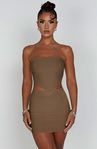 Jaz Mini Skirt - Mocha - glavon