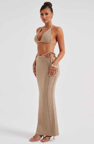 Jia Maxi Skirt - Beige - glavon