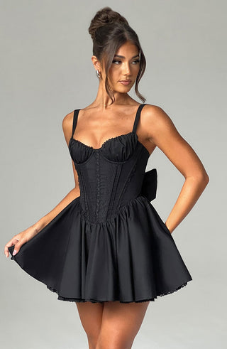 Josie Mini Dress - Black - glavon