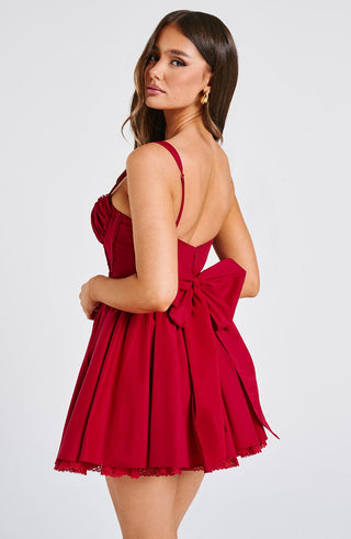 Josie Mini Dress - Red - glavon