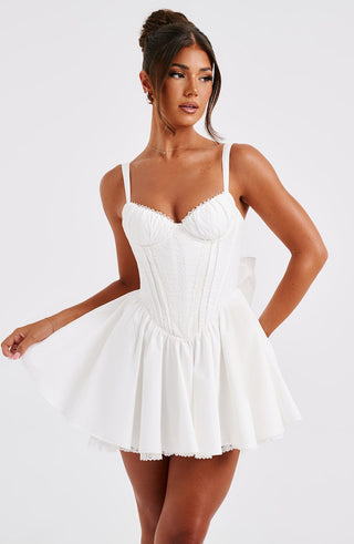 Josie Mini Dress - White - glavon