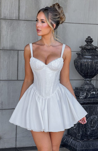Josie Mini Dress - White - glavon