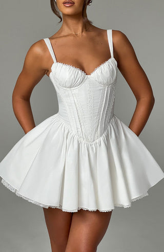 Josie Mini Dress - White - glavon