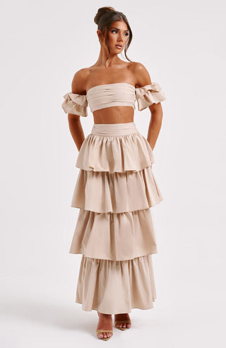 Joy Maxi Skirt - Beige - glavon