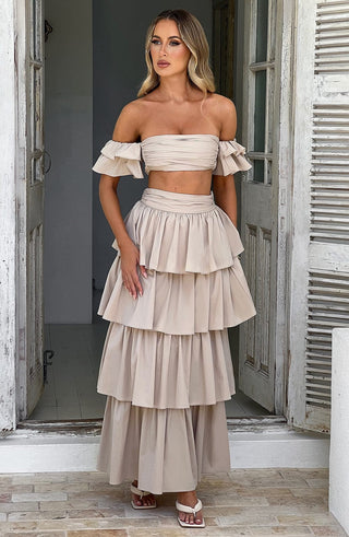 Joy Maxi Skirt - Beige - glavon