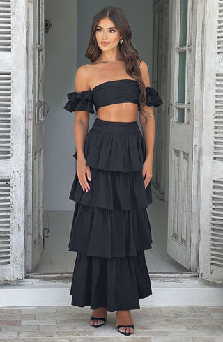 Joy Maxi Skirt - Black - glavon