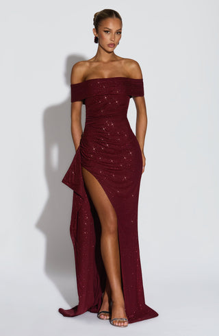Joyce Maxi Dress - Wine Sparkle - glavon