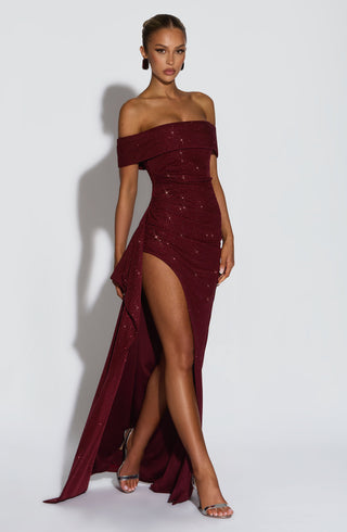 Joyce Maxi Dress - Wine Sparkle - glavon