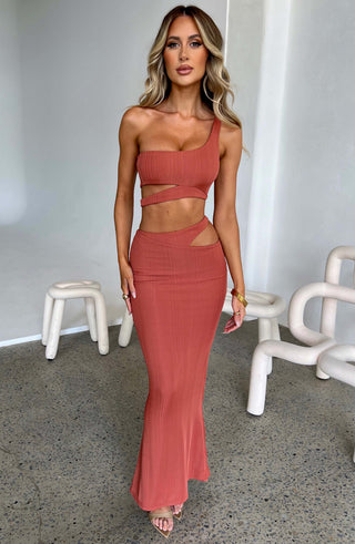 Kaela Maxi Skirt - Rust - glavon