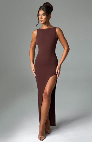 Kassandra Maxi Dress - Chocolate - glavon