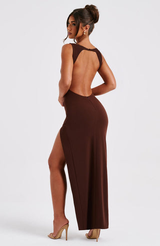 Kassandra Maxi Dress - Chocolate - glavon