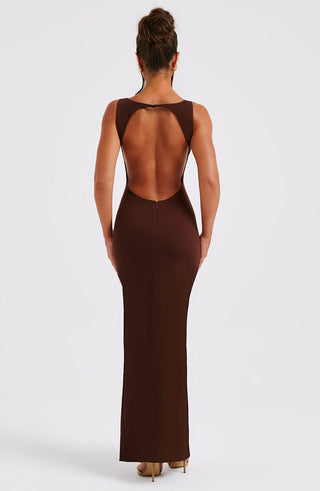 Kassandra Maxi Dress - Chocolate - glavon