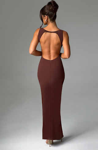 Kassandra Maxi Dress - Chocolate - glavon