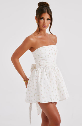 Katrina Mini Dress - Blush Floral Print - glavon