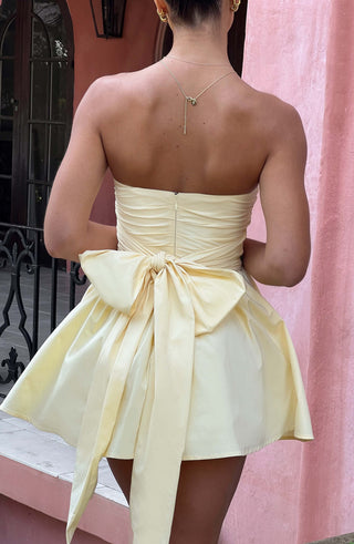 Katrina Mini Dress - Lemon - glavon