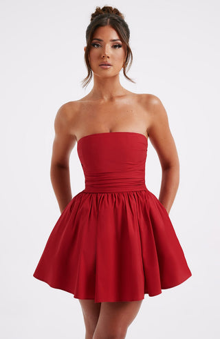 Katrina Mini Dress - Red - glavon
