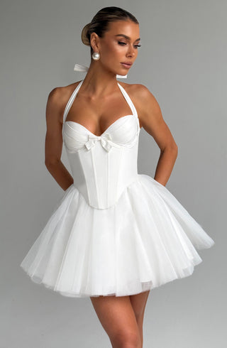 Keely Mini Dress - Ivory - glavon