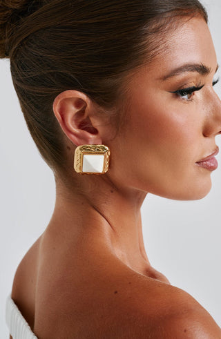 Kennedy Earrings - Ivory/Gold - glavon