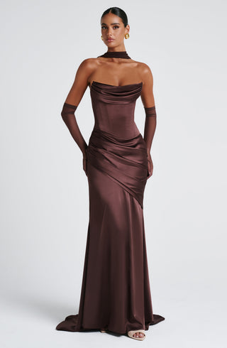 Kensington Maxi Dress - Plum Brown - glavon