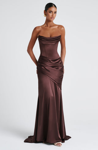 Kensington Maxi Dress - Plum Brown - glavon