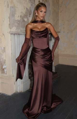 Kensington Maxi Dress - Plum Brown - glavon