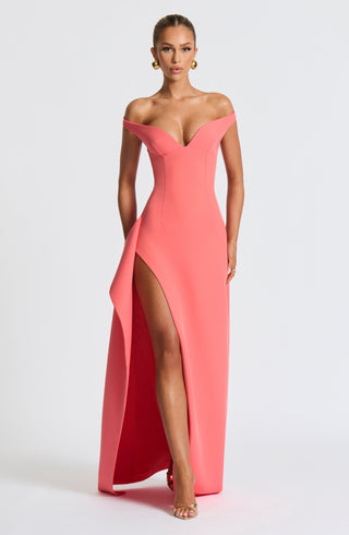Khalesia Maxi Dress - Coral Pink - glavon