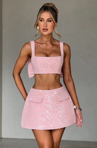 Kiri Mini Skirt - Blush - glavon