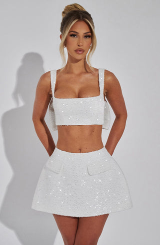 Kiri Mini Skirt - Ivory - glavon