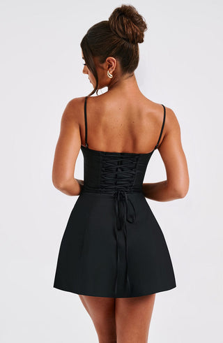 Lacey Mini Dress - Black - glavon