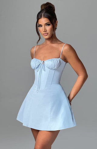 Lacey Mini Dress - Blue - glavon