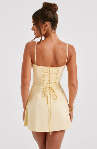Lacey Mini Dress - Lemon - glavon