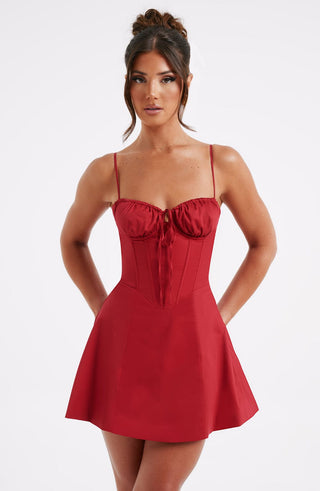 Lacey Mini Dress - Red - glavon