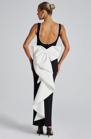 Lana Midaxi Dress - Black/White - glavon