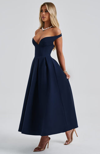 Lanetta Midi Dress - Navy - glavon