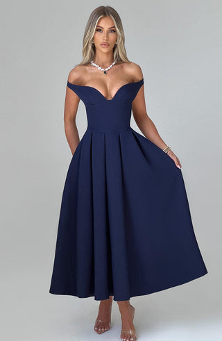 Lanetta Midi Dress - Navy - glavon