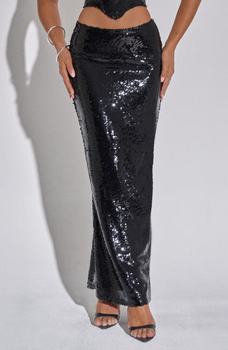 Larisa Maxi Skirt - Black - glavon