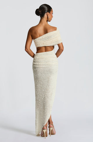 Laverna Midi Dress - Ivory - glavon