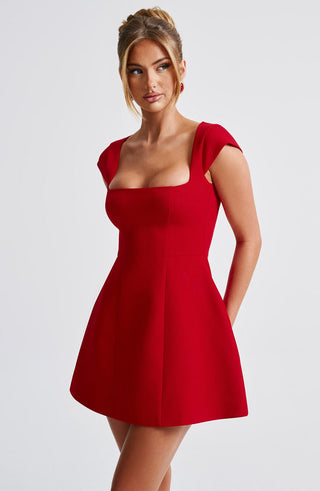 Lena Mini Dress - Red - glavon